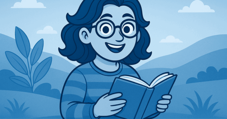 Portrait illustré de Frédérique David-Créquer dans son univers créatif.