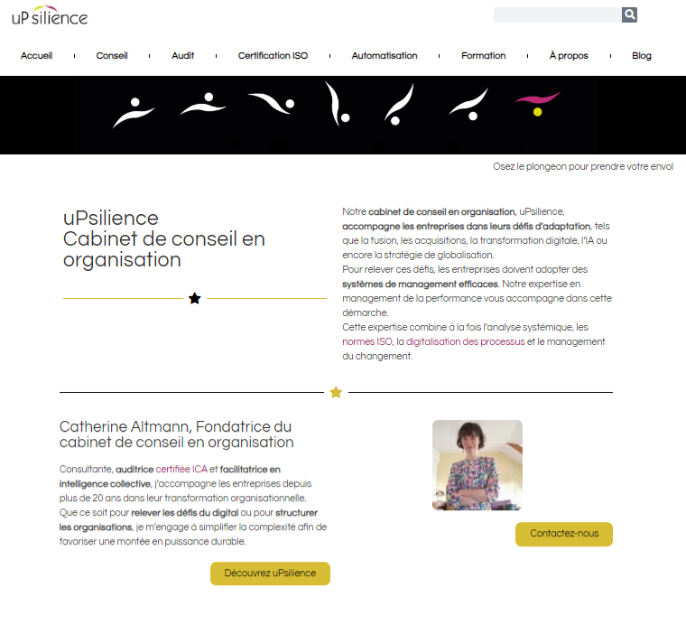 realisation site internet conseil en entreprise uPsilience