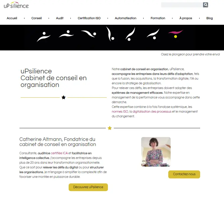 realisation site internet conseil en entreprise uPsilience