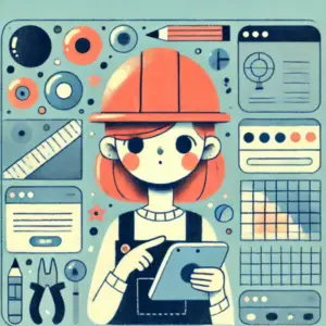 Jeune femme rousse avec un casque de chantier illustrant la création collaborative d’un site WordPress - WordPress créer un site internet